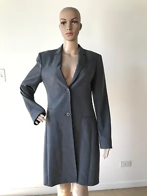 $10 • Buy Monton Gray Polyester  Blend Lightweight Coat Long Jacket European Size 36 - S