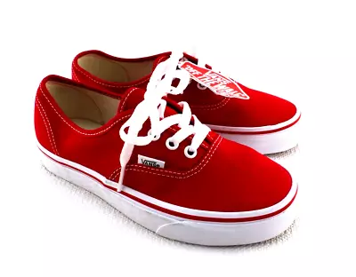 New VANS Size 6.5 Red / True White Authentic Women's Sneakers RETAIL $60 • $39.99