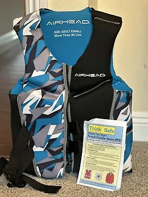 New AIRHEAD ADULT XSMALL COOL NEOLITE KWIK-DRY LIFE JACKET  VEST - BLUE CAMO • $24.99