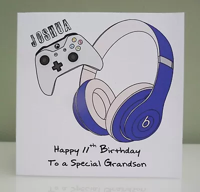 Handmade Personalised Boys Birthday Card 11th 13th 15th 16th Any Age Xbox Gaming • £2.99