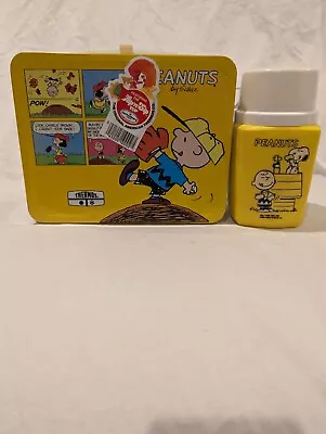 Unused Nr Mint Vintage 1970's  Peanuts Collectible Metal Lunchbox W Thermos  • $99