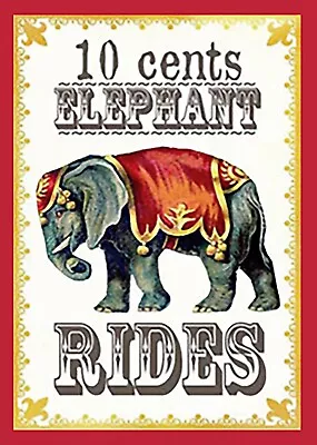 Dollhouse Miniature ELEPHANT RIDES 10 Cents CiRCuS Carnival 1:12 COLORFUL • $9.95