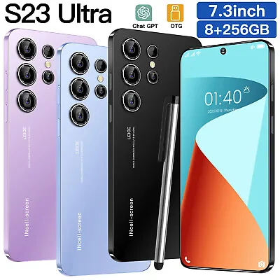 Global S23 Ultra Smartphone 7.3  8GB+256GB Android 13 5G Unlocked Mobile Phones • $132.47