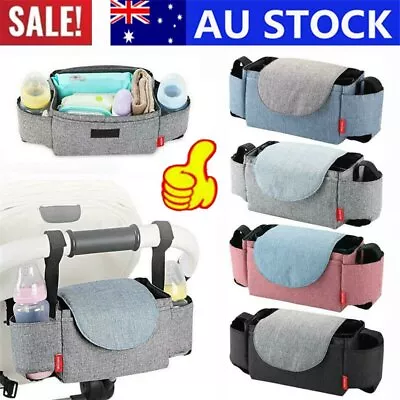 Stroller Pram Pushchair Baby Organiser Mummy Storage Bag Buggy Cup Bottle Holder • $13.99