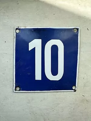 Number 10 Vintage Enamel House Numbers Made In Europe Room Hotel FREE POSTAGE • $46.51