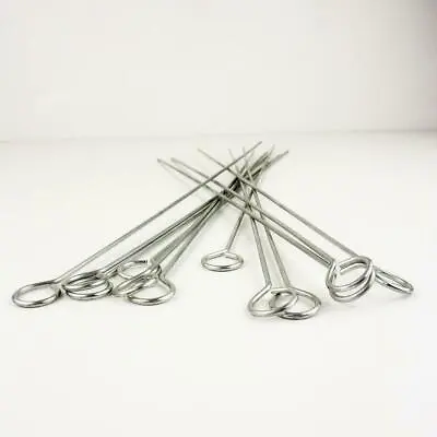 8 X Metal SKEWERS 30cm Barbecue BBQ Meat Vegetable Kebab Shish Kitchen Garden  • £4.45