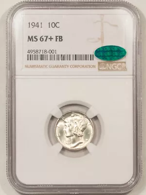 1941 Mercury Dime - Ngc Ms-67+ Fb Premium Quality & Cac Approved! • $495