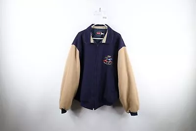 Vtg Y2K 2000 Ford Motor Co Mens 3XL Spell Out Quilted Wool Varsity Jacket USA • $63.96