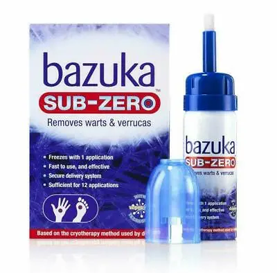 Bazuka Sub-Zero Verruca And Wart Freeze Treatment 50ml 12 Applications FREE P&P • £13.49