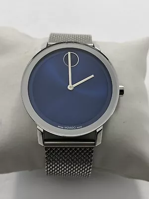 Movado Bold Evolution Blue Dial Stainless Steel Men's Mesh Band Watch 3600901 • $159.95