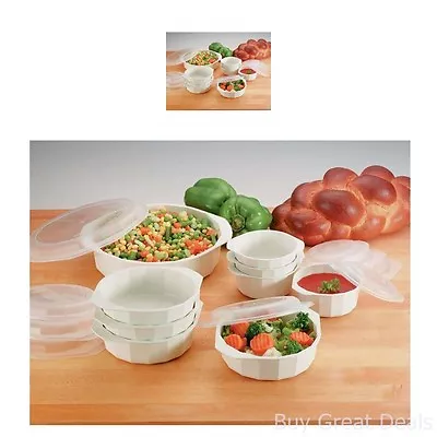 Microwave Cookware With Lids Set Containers Vegetable Steamer Safe Plastic Bowls • $30.98