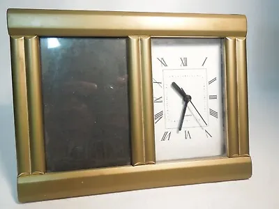 Elysees Quartz Clock With Photo Frame Metal & Glass 8  X 6  Shelf / Mantel • $26