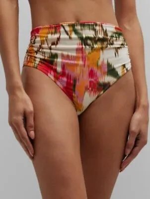 $110 Lenny Niemeyer Women's Orange Aral Ruched Bikini Bottom Swimwear Size M • $35.58
