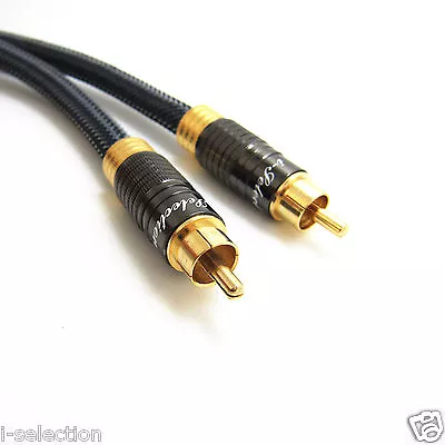 1m Ultra Premium Coaxial Coax Digital RCA Cable Gold Plated Audio S/PDIF Video • $18.50