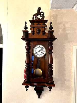 Fully Restored Gracious Victorian Vienna 8-day Striking Wall Clock Porcelain Hor • £136