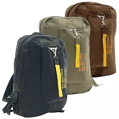 Vintage Canvas Flight Bags - Military Aviation Backpack Knapsack School Bag • $43.99