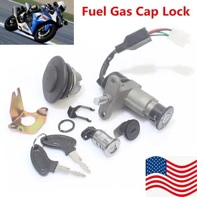 1 Set Modified Motorcycle Bike Fuel Gas Cap Ignition Switch Key Seat Lock Kit US • $39.99