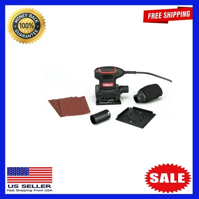 $22.98 • Buy 2 Amp Corded 1/4 Sheet Palm Sander With Dust Bag, Vacuum Hose Adapter, Punch Pla