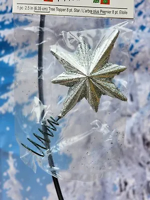 Mini Silver  Glittered  Star Miniature  Christmas Tree Topper New 3.5  Tall • $8.99