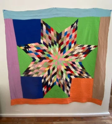 $225 • Buy Vintage African American STAR Quilt Folk Art
