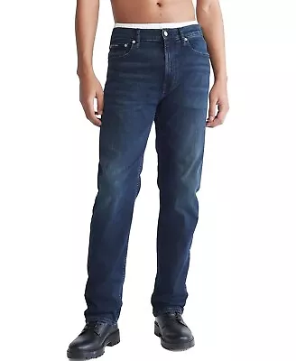 Calvin Klein Men's Standard Straight Fit Stretch Jeans Boston Blue 38x32 New • $43.20