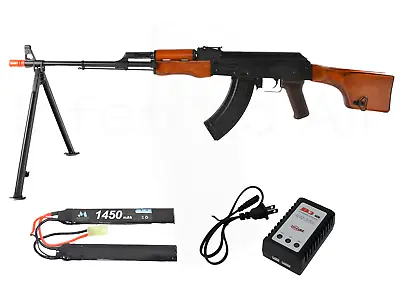 Airsoft RPK LCT Light Machine Gun AEG Full Metal & Real Wood W/Battery & Charger • $495.99