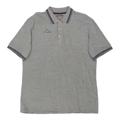 Vintage Kappa Polo Shirt - 2XL Grey Cotton • £9.69