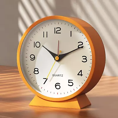 4.5  Analog Alarm Clock Small Retro Desk Clock Battery Operated Slient Metal  • $18.99