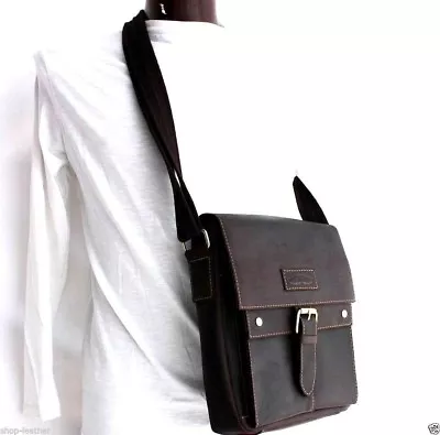 Genuine Full Leather Man RETRO Style Shoulder Messenger BAG Vintage 10 11 12 New • $59.99