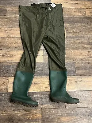 Fishing Sir Waders - Green With Suspenders - Boot Size 12 • $44