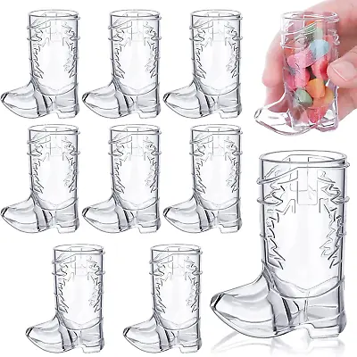 9 Pieces Mini Plastic Cowboy Boot Glasses 1 Oz Western Plastic Beer Mugs Reusabl • $14.11