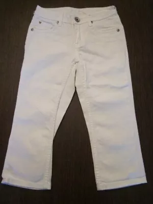 Justice Girls White Denim Capri Jeans Sz 12 Slim Euc • $14.99