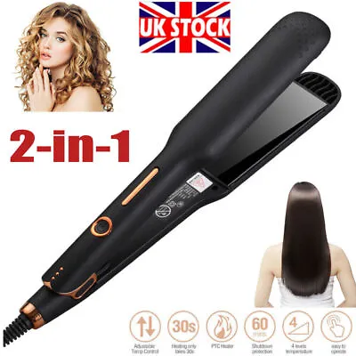 Hair Straightener Curler 2 In1 Salon Styling Nano Ceramic Flat Iron Hairstyling  • £11.99