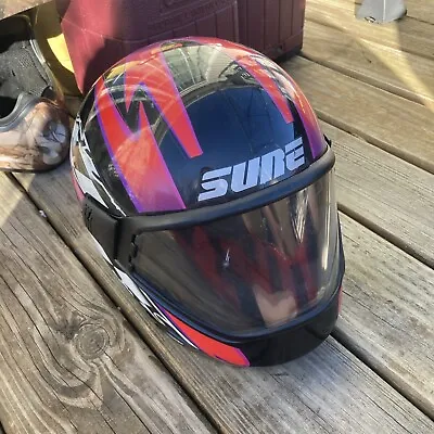 Vintage Polaris Sure Snowmobile Graphic Helmet Size Large Made In Italy • $60