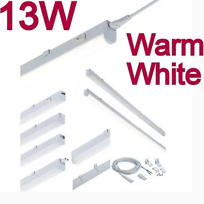 LED 13W Warm White Linkable Under Kitchen Counter Cabinet Strip Light Mirror 830 • £19.95