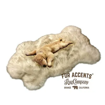 $199.99 • Buy Brown/Black Tip Faux Fur Polar Bear, Arctic Wolf, Rug, Dog Bed, Dognapper, USA  