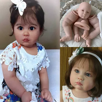 27  Reborn Baby Dolls Unpainted Girl Unfinished Kit Realistic Toddler Baby Gift • $153.88