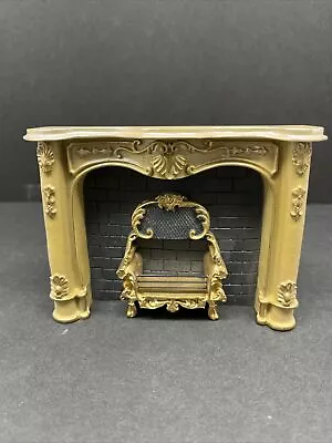 Dollhouse Miniature Cream Faux Marble Fireplace 4.5 By 5  Heavy • $45