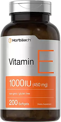 Vitamin E 1000 IU Softgel Capsule 200 Count Non-Gmo Gluten And Preservative Free • $37.91