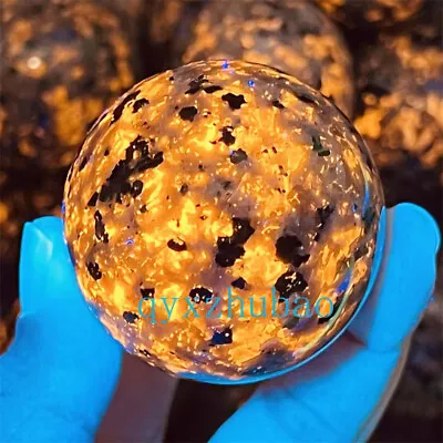 Natural Yooperite Sphere Quartz Crystal Flame's Stone Ball Reiki Healing 1pc • $11.99