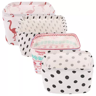  4 Pcs Fabric Storage Bins Small Baskets For Organizing Decorative Tree • £12.65