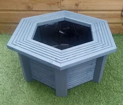 Raised Garden Pond Small Blue Hexagonal Water Feature ReadyToUse 75x65x29h Cm • £129