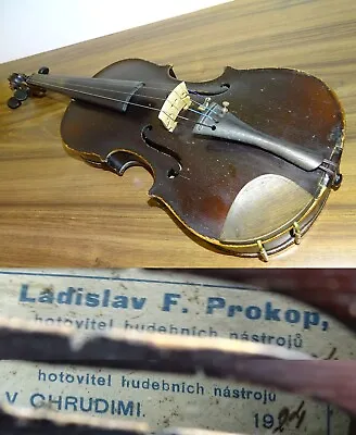 OLD 7/8 VIOLIN Labelled L. F. PROKOP 1924 - (Nr. 420) • $350