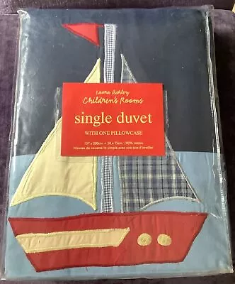 Laura Ashley 'Kids' Nautical SINGLE Bed Duvet Cover + Pillowcase / Bedset  NEW • £30