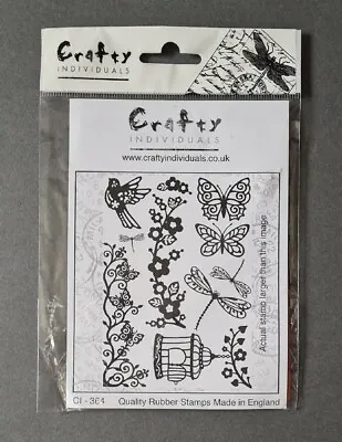£2.49 • Buy Crafty Individuals Rubber Stamp. Butterfly Butterflies And Flowers New Craft...