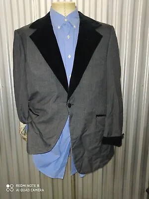 46L Vintage 1970s Jordan Marsh Velvet Lapel Smoking Blazer Jacket Sport Coat • $179.95