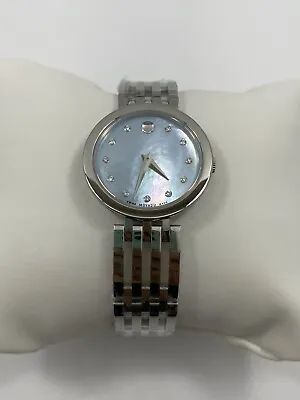 Movado Esperanza Quartz MOP Diamond Dial Stainless Steel Ladies Watch 0607304 • $349.95