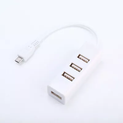 White Micro USB To 4 Port OTG Hub For Raspberry Zero  • $6.14