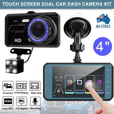 $34.88 • Buy 4 Car Dash Camera Recorder LCD Dual Lens DVR Front And Rear Reverse Cam