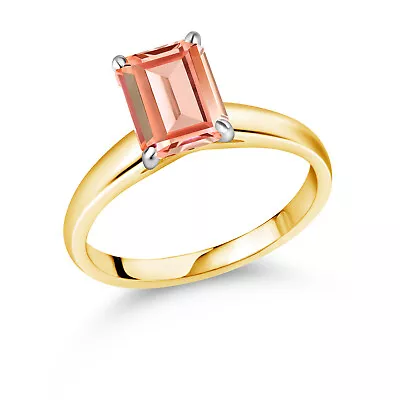 2.00 Ct Peach Simulated Morganite 10K Yellow And White Gold Ring Ring • $339.99